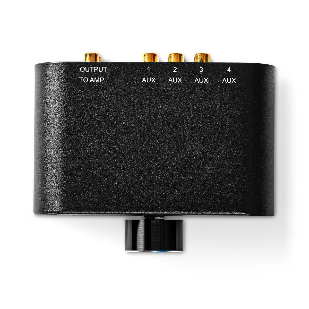 Nedis Analogue Audio Switch | 4 port(s) | Connection input: 1x 3.5 mm Audio Input / 3x (2x RCA Female) to Connection output: 1x (2x RCA Female) | Manual | Metal | Anthracite