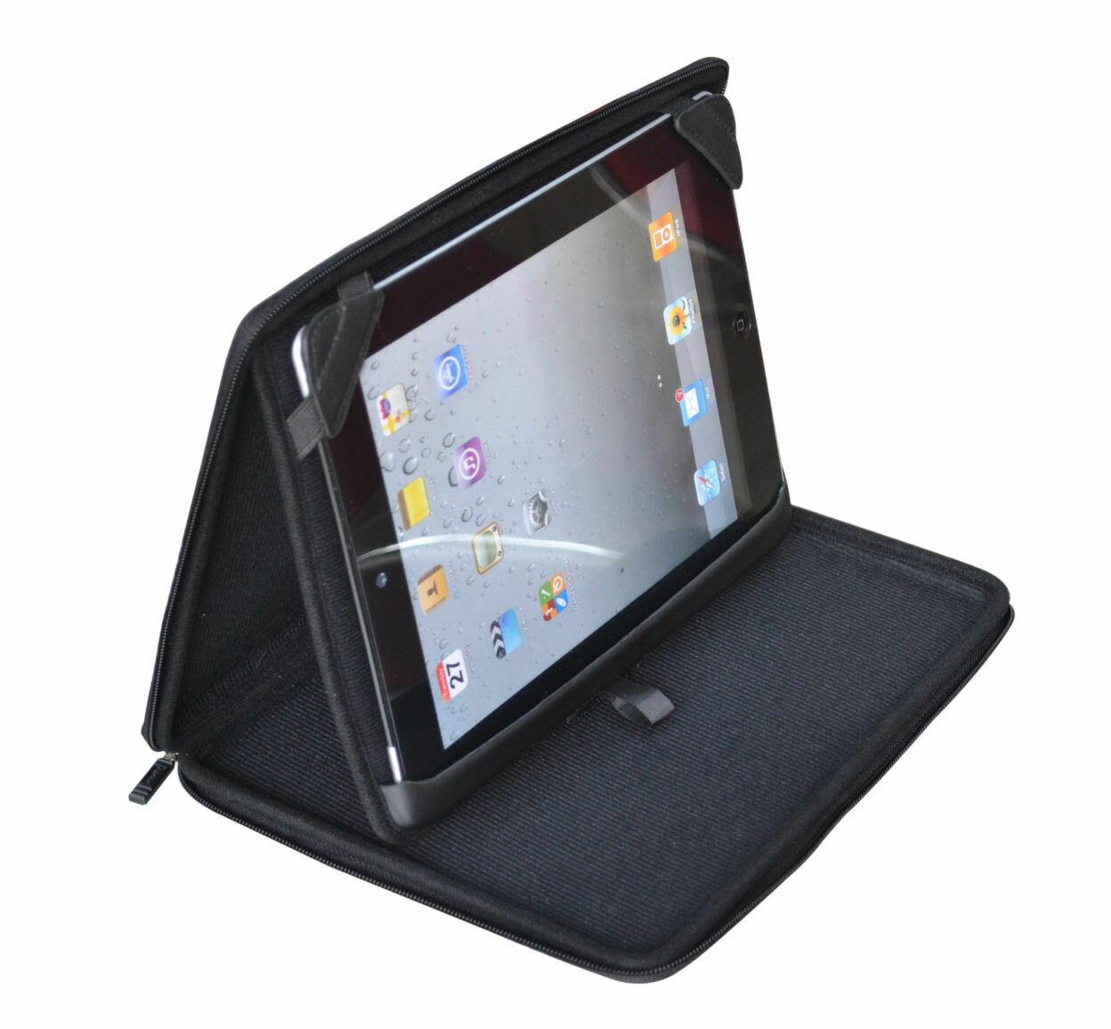 Croco Tough iPad 1 / 2 Case with Stand, Protective EVA Sleeve with Zipper, Built-in Holder & Storage Pockets, Durable Travel Case