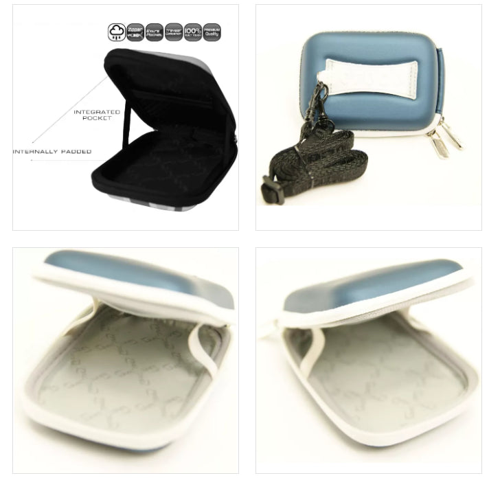 Croco Medium Camera Case Candy with Carry Strap- Dark Blue