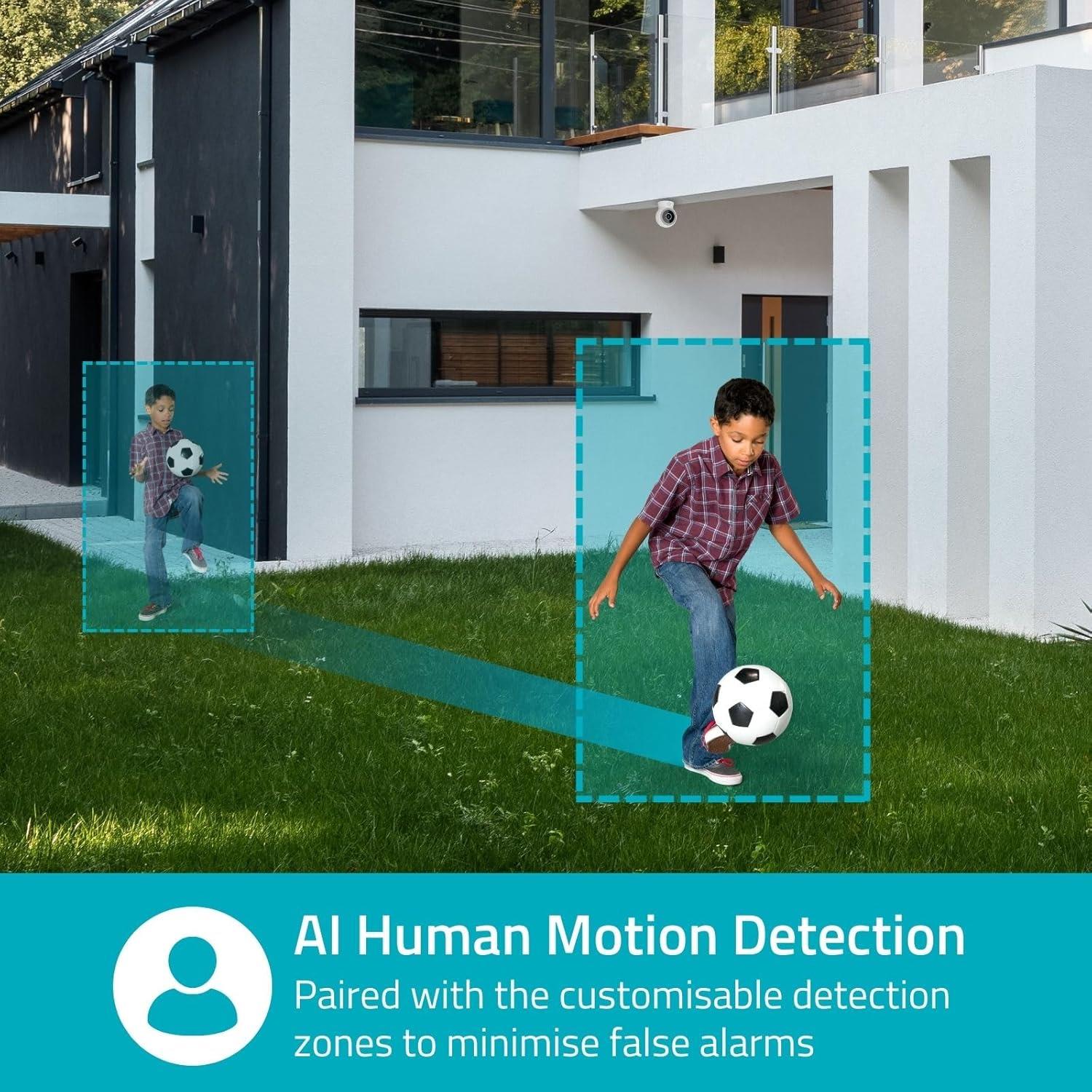 Nedis SmartLife Outdoor Camera, Wi-Fi, 3MP 1296p, Motion Sensor, AI Human Detection, Dimmable Spotlight Full-Colour Night Vision, Two-Way Audio, IP65 Weatherproof - White