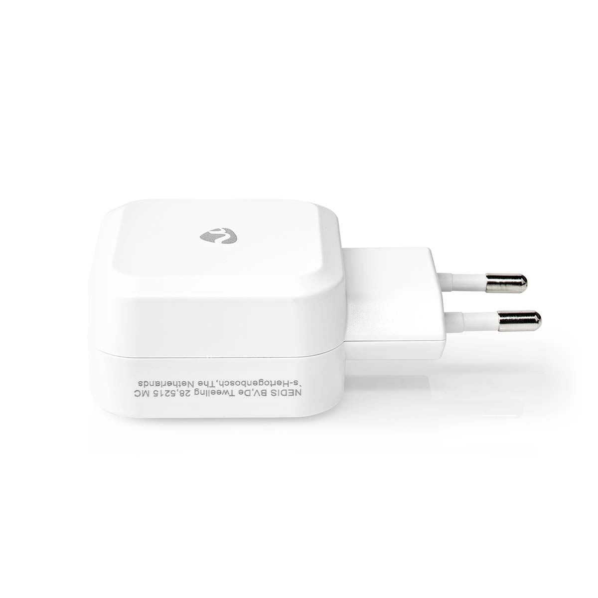 Nedis EU Euro Travel Wall Charger | 24 W | Quick charge feature | 2x 2.4 A | Number of outputs: 2 | 2x USB-A | No Cable Included | Single Voltage Output | White