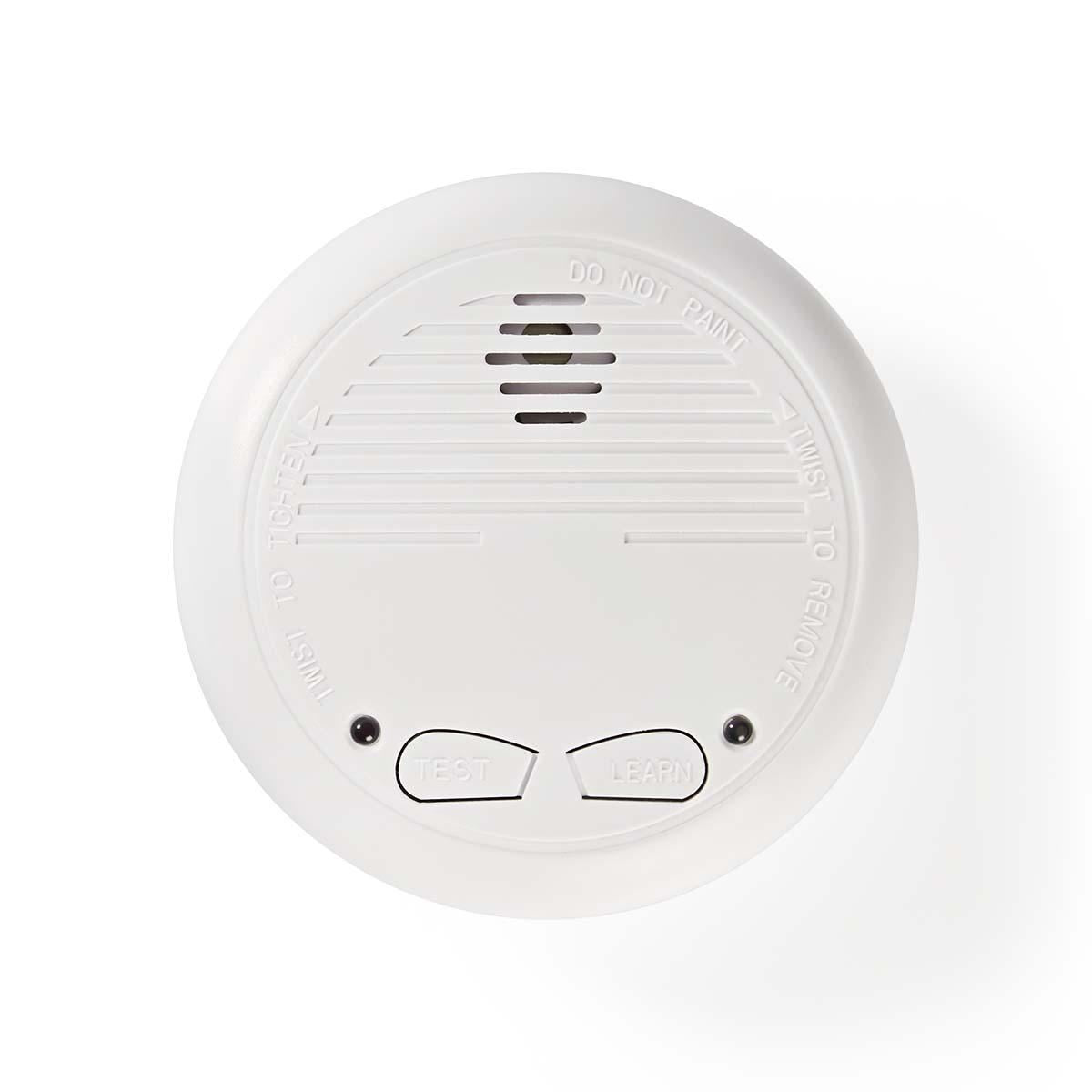 Nedis Smoke Detector 2 Pack Inter-Connectable Wireless Battery Operated Photo Electric Fire Alarm EN14604 433Mhz Batteries Included