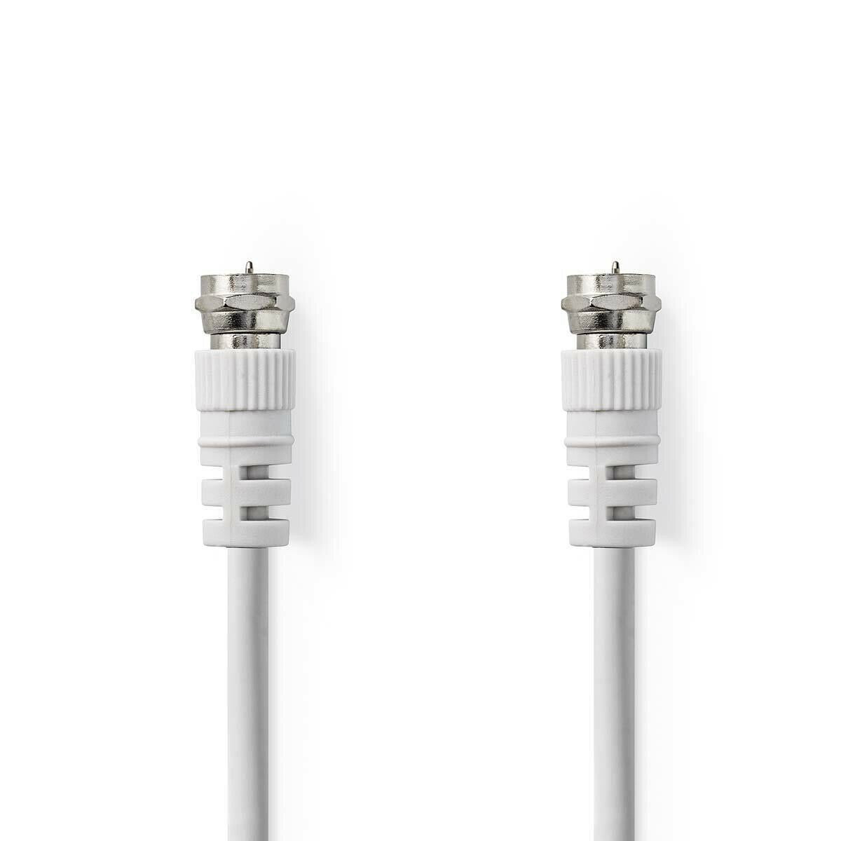 Nedis Satellite & Antenna Cable | F Male | F Male | Nickel Plated | 75 Ohm | Double Shielded | 2.00 m | Round | PVC | White