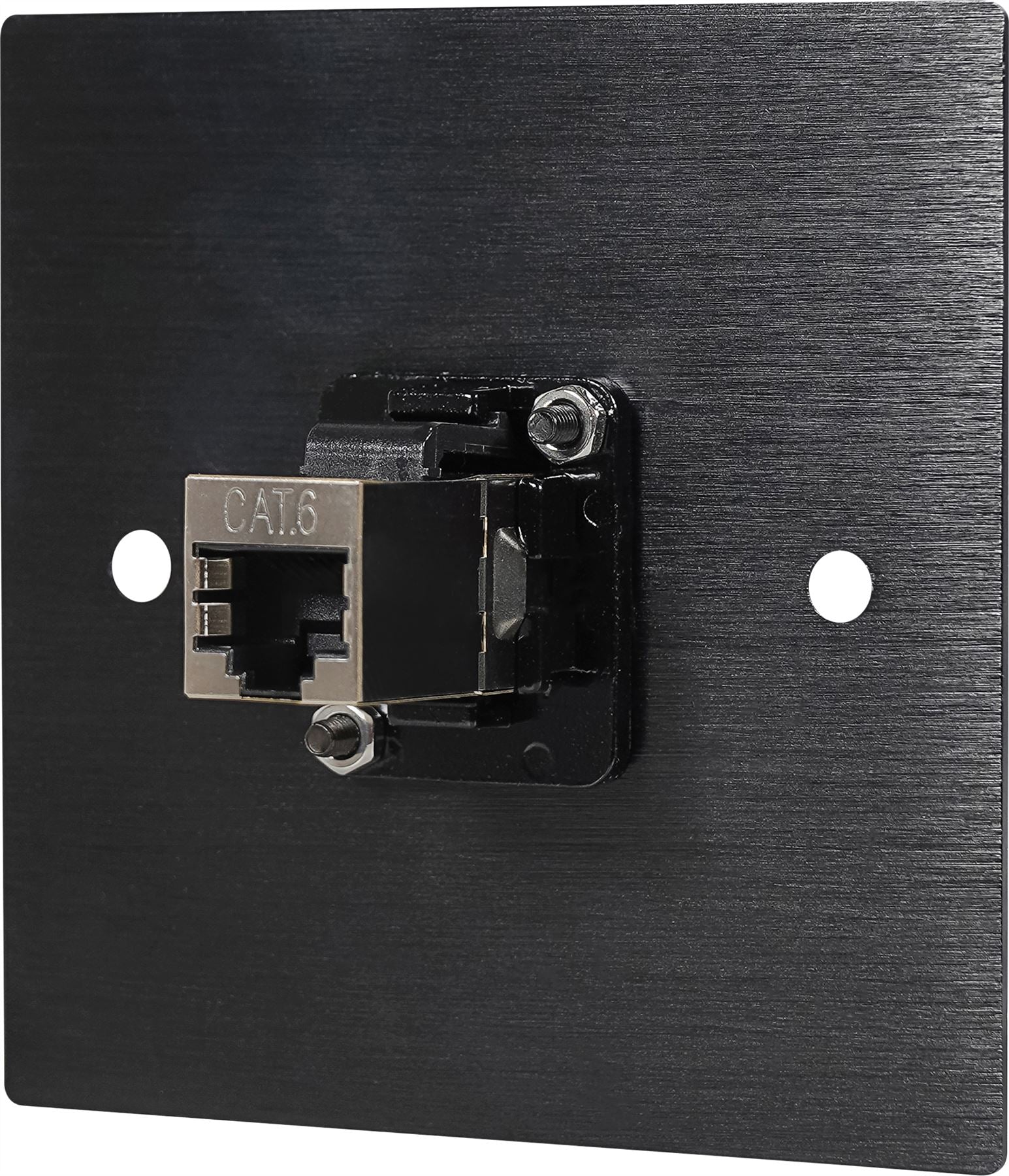Black Wall Face Plate Electrical AV Slim Series 1 x Cat 6 Socket Wall Plate Metal
