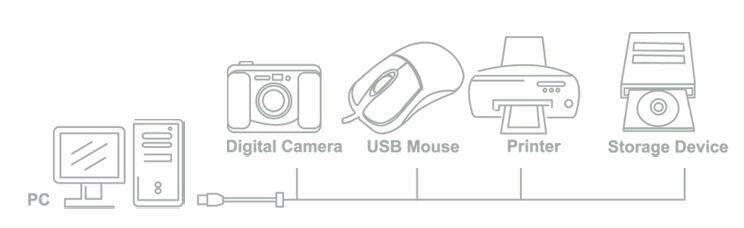 CLiPtec 4 Port USB 2.0 Hub - Pink