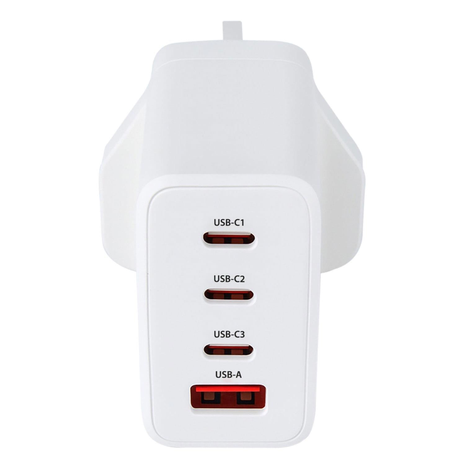 65W GaN USB-C Charger - 3 USB-C & 1 USB-A Fast Charger, PPS & Power Delivery, 4-Port Compact Wall Charger for Laptop, Tablet & Phone