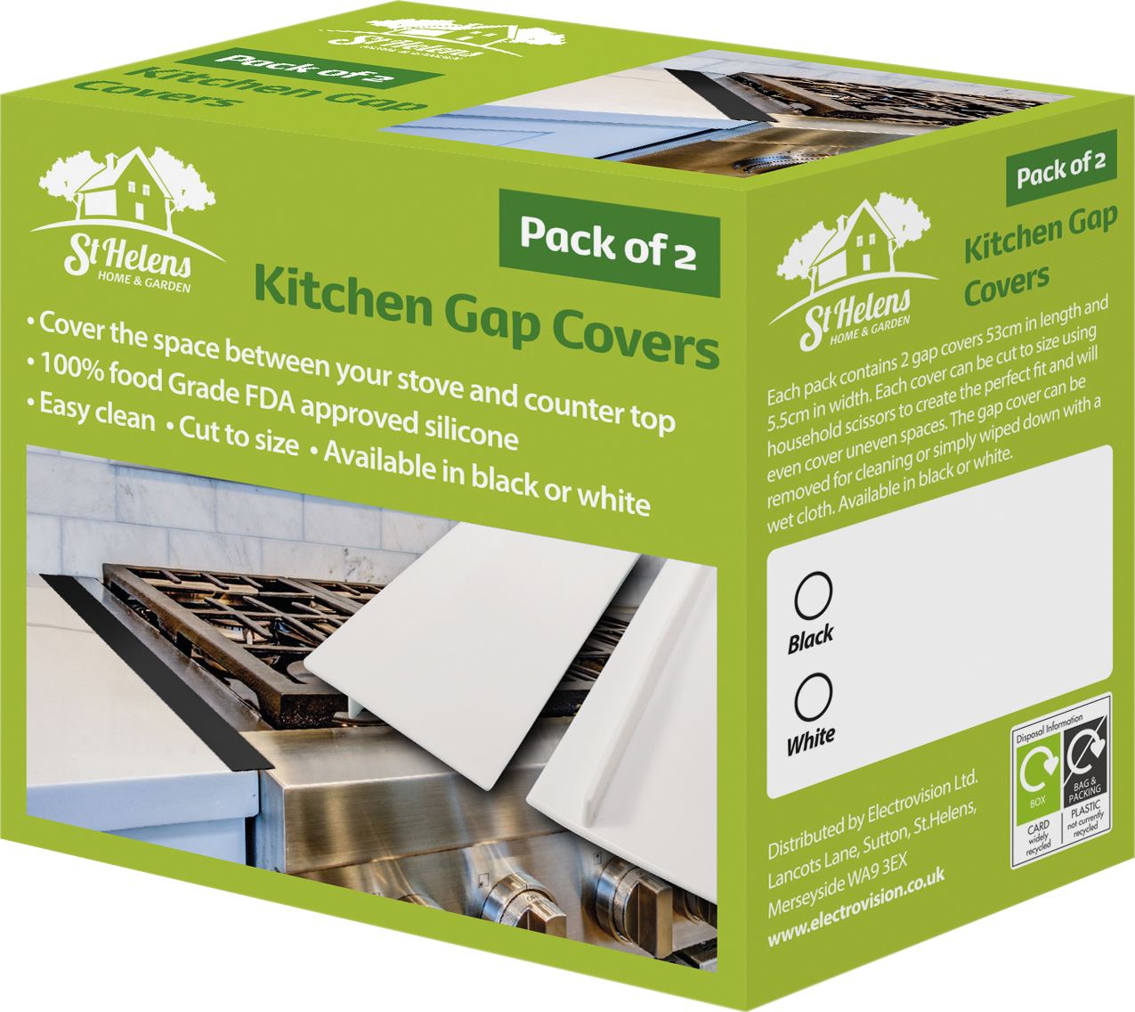 2 Pcs Counter Gap Cover Filler Worktop Joining Strip, Hob, Gas & Electric Cookers, Dishwasher, Cooker, Oven, Dryer & Washing - Whi...