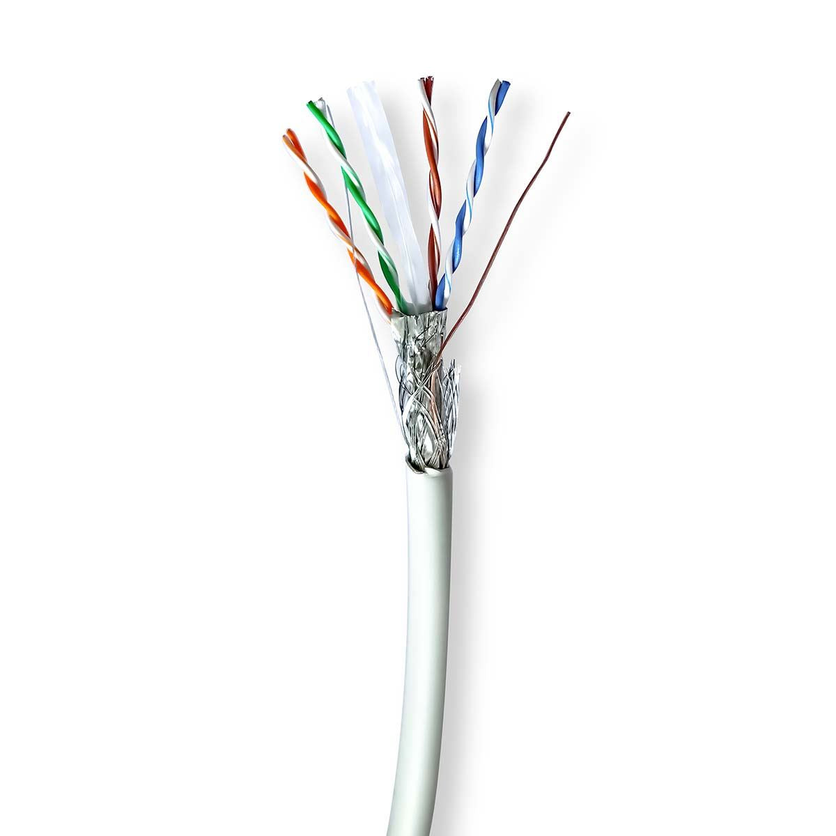 Nedis Network Cable Roll | CAT6 | Solid | S/FTP | Bare Copper | 305.0 m | Indoor | Round | LSZH | Grey | Pull Box