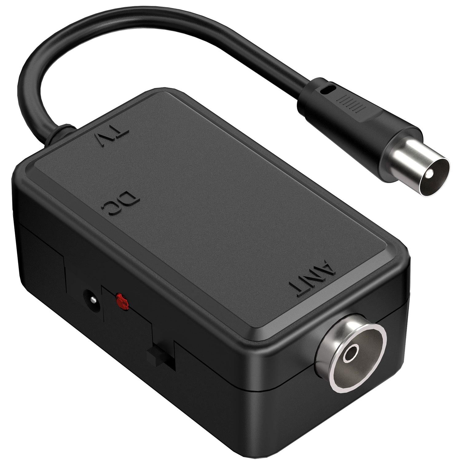 Mercury USB Powered TV Aerial Signal Booster 4G/5G Filter 20dB Gain, Indoor Digital Freeview HD Antenna Amplifier