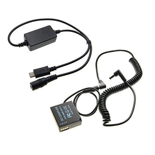 Ex-Pro On-The-Move USB-C PD System, USB-C to DC Coupler Cable Converter Adapter with Ex-Pro DMW-DCC11 DMW-BLE9E Battery Coupler, for Panasonic Lumix