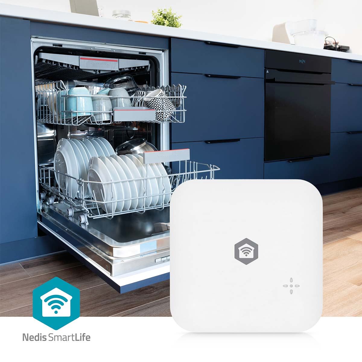 Nedis SmartLife Water Detector | Wi-Fi | Battery Powered | Extension included | Max. battery life: 24 Months | 80 dB | White