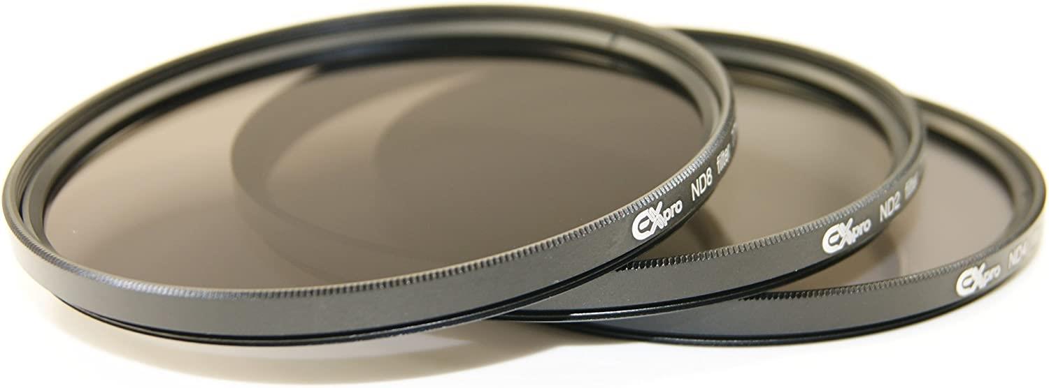 Ex-Pro 62mm ND 3 Piece Filter Kit with Case, ND2, ND4, ND8