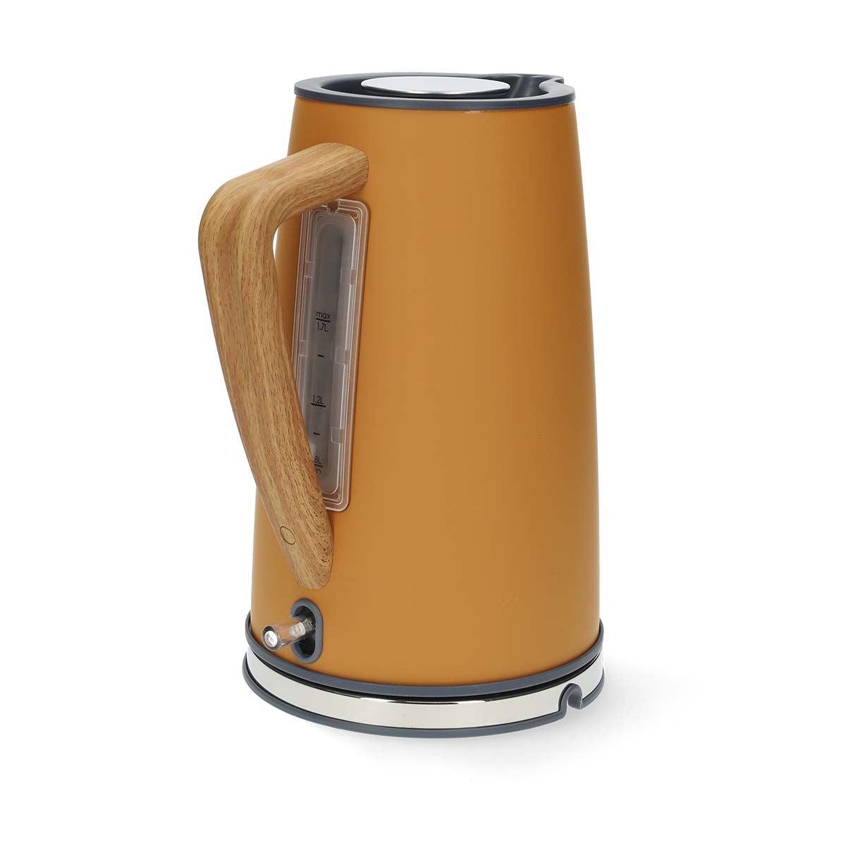 Nedis 1.7L Soft Touch Jug Kettle with Wood Effect Handle, Overheat Protection, Removeable Filter, 2.2KW - Orange