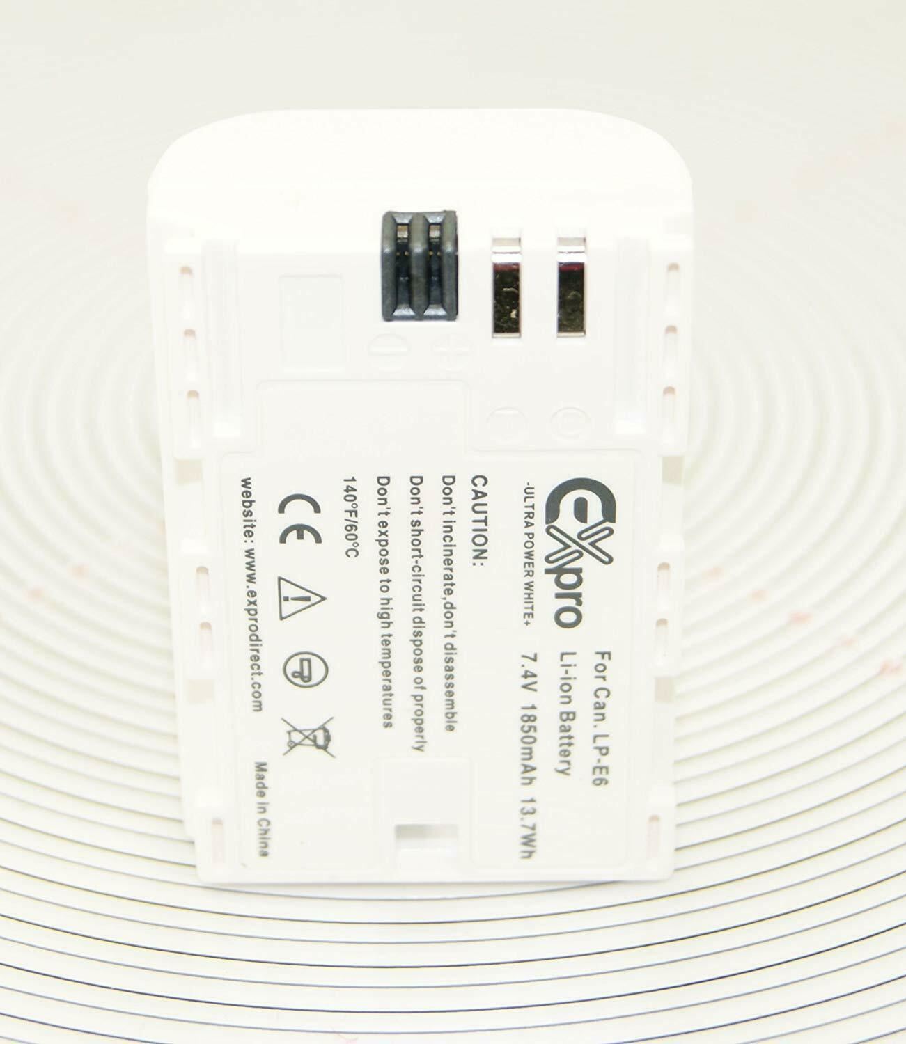 Ex-Pro Canon LP-E6, LP E6, LPE6, 3347B001AA Canon White Series Li-on Digital Camera Battery