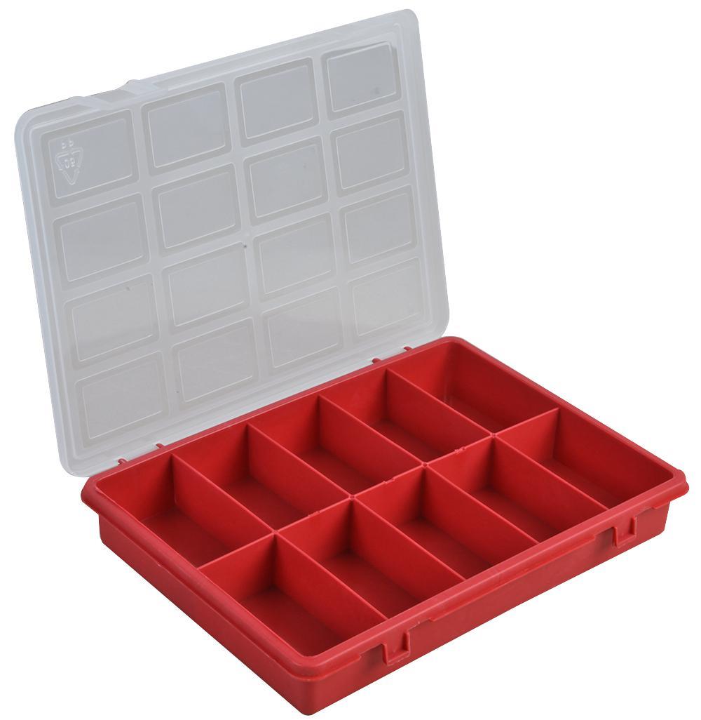 10 Compartment Transparent Organiser Storage Box- 35mm x 240mm x 180mm