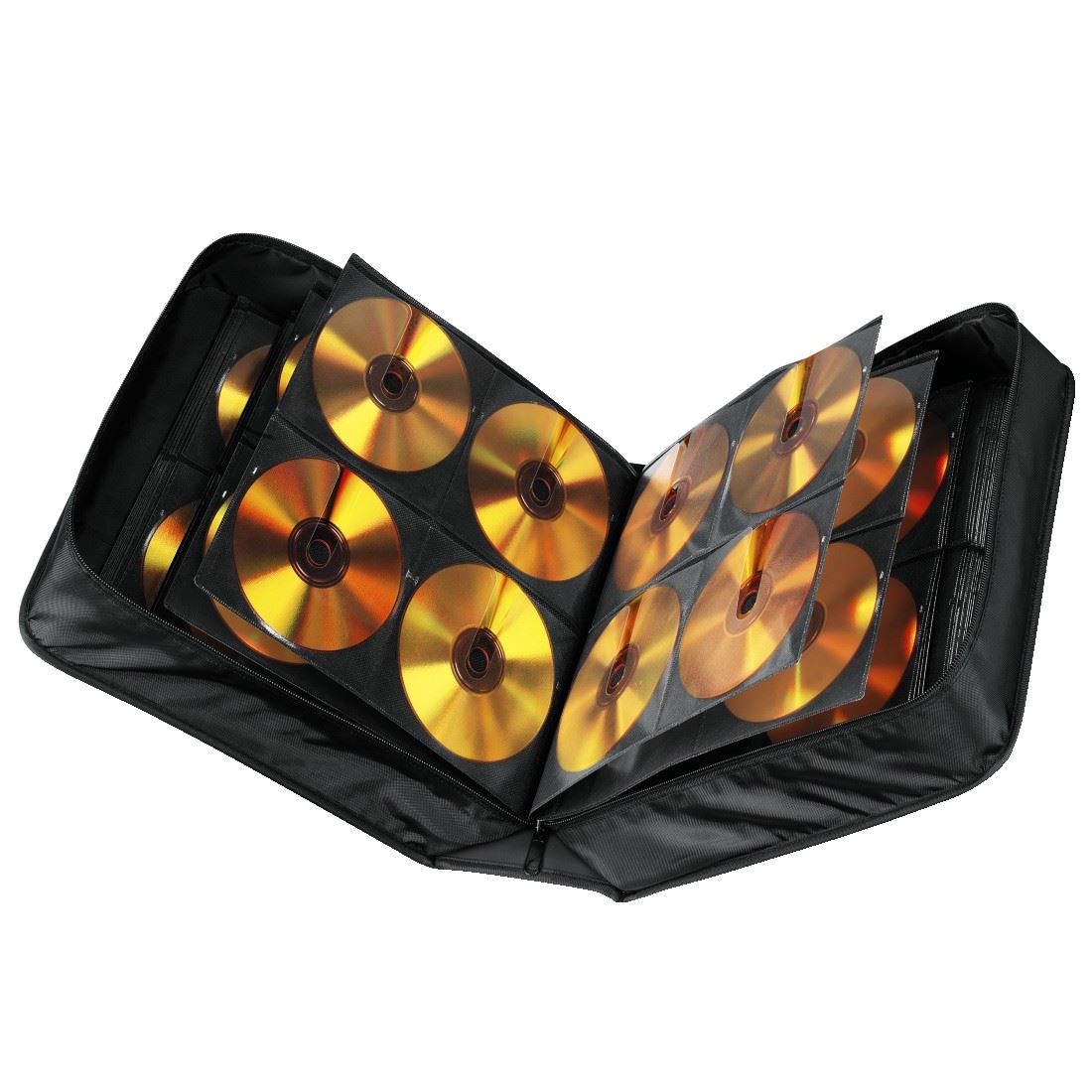 Hama 304 CD DVD Blu-ray Wallet Carry Case Disc Storage Protection Bag Nylon Holder - Black