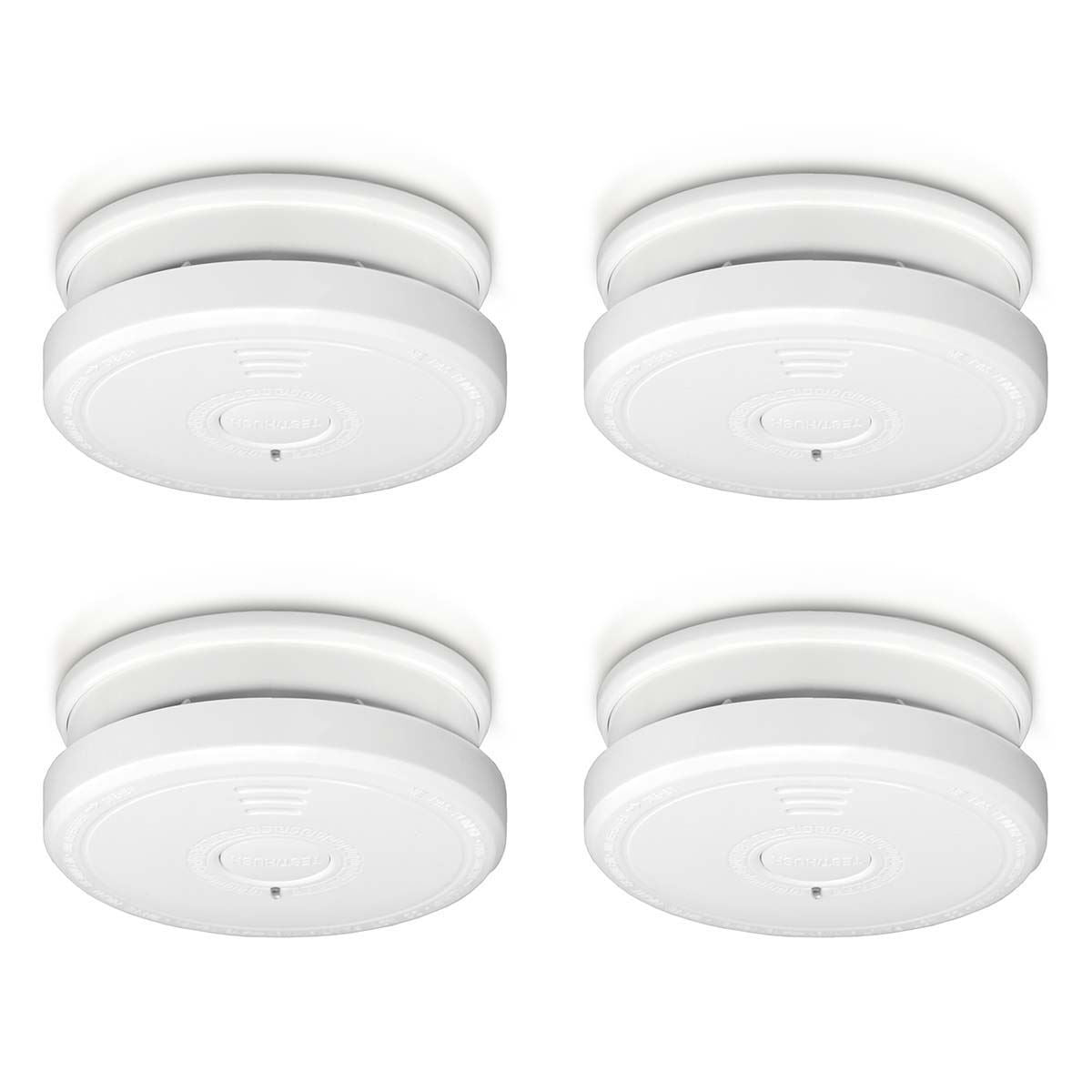 Alecto SA20 Smoke detector with Hush Button | >85 dB | Battery Included | EN14604:2005/AC:2008 | White |4 Pack