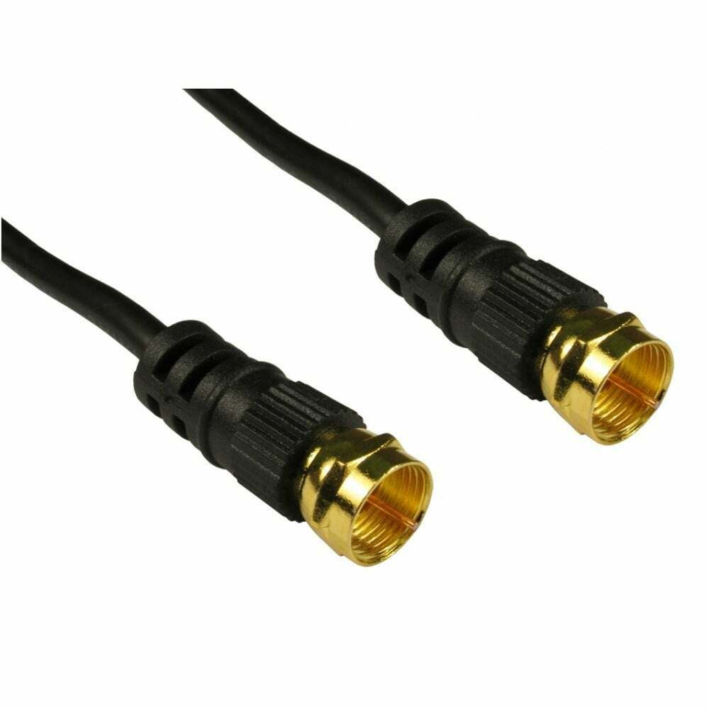Ex-Pro 2m F Type to F Type Connector Lead Cable Coaxial with F Connectors - Black