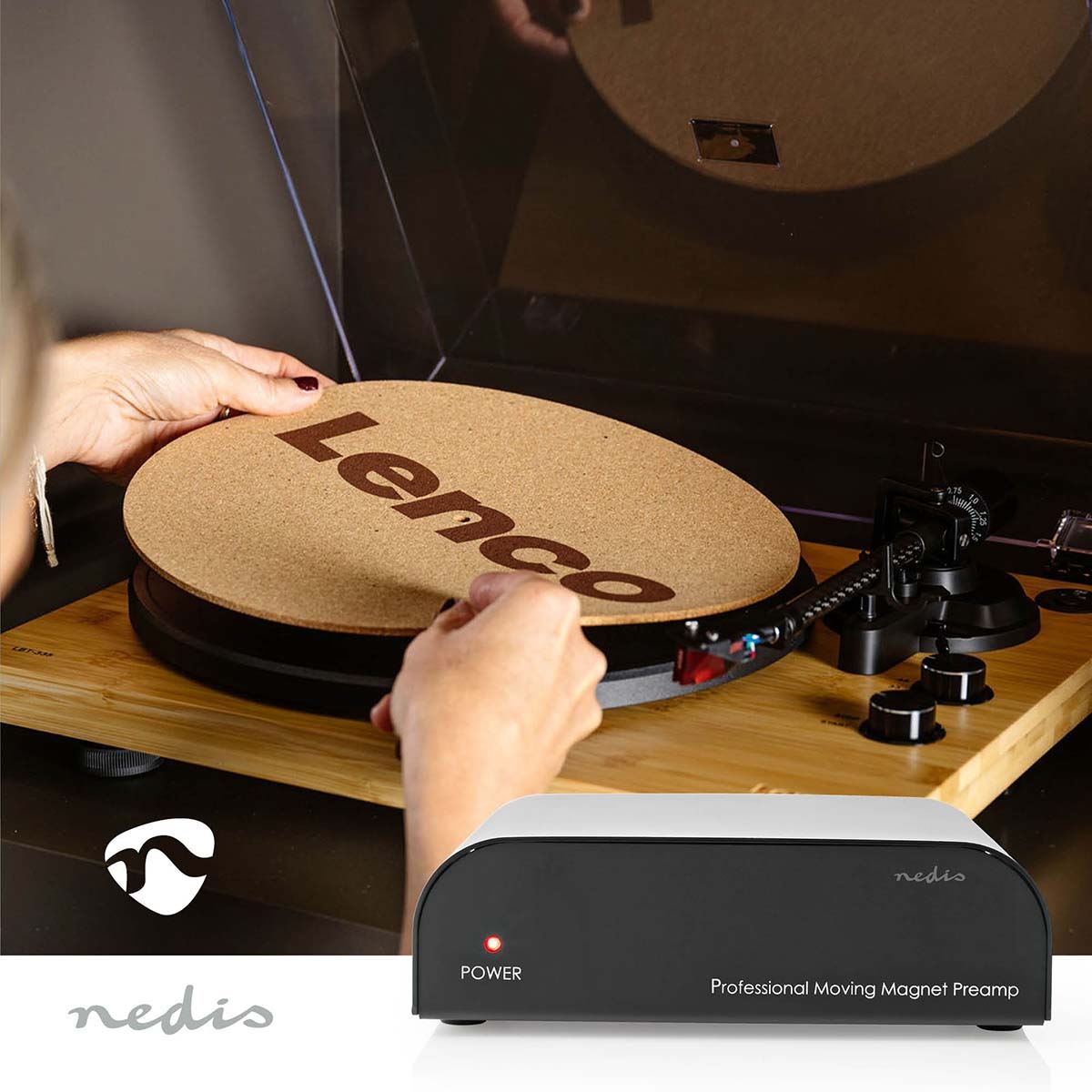 Nedis Preamplifier | Connection input: 1x RCA | Connection output: 1x RCA | 2 Channels | Phono / Turntable | Automatic | Black