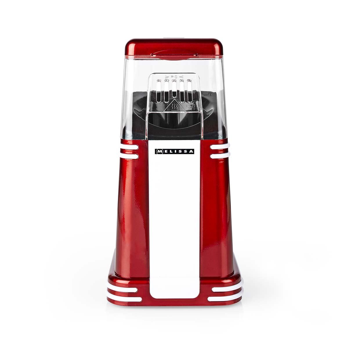 MELISSA Hot Air Popcorn Maker, Retro Table Top Machine for up to 60g of Healthy and Low Fat Popcorn, 1200W - Red/White