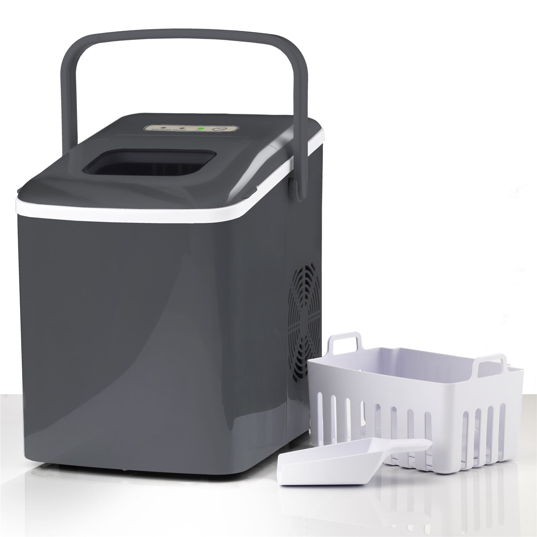 Gastronoma Ice Maker, 2 Sizes Cylindrical Ice Maker, Countertop Ice Machine, 15kg/Day, Self-Cleaning with Ice Scoop for Home//Kitchen/Office/RV - Black