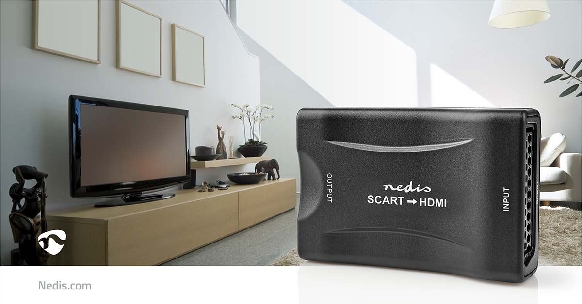 Nedis HDMI™ Converter | SCART Female | HDMI™ Output | 1-way | 1080p | 1.2 Gbps | ABS | Black