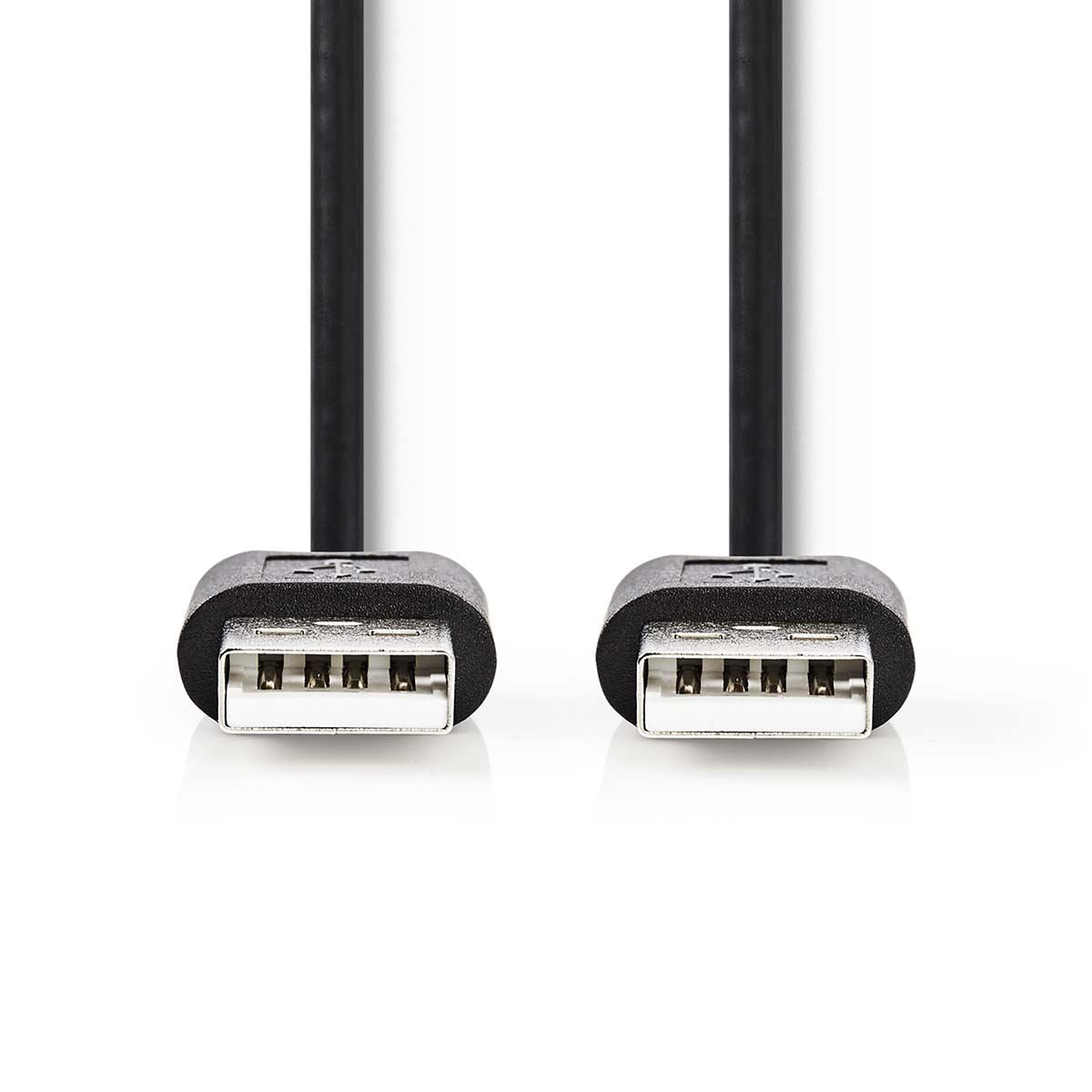 Nedis USB Cable | USB 2.0 | USB-A Male | USB-A Male | 480 Mbps | Nickel Plated | 2.00 m | Round | PVC | Black | Label