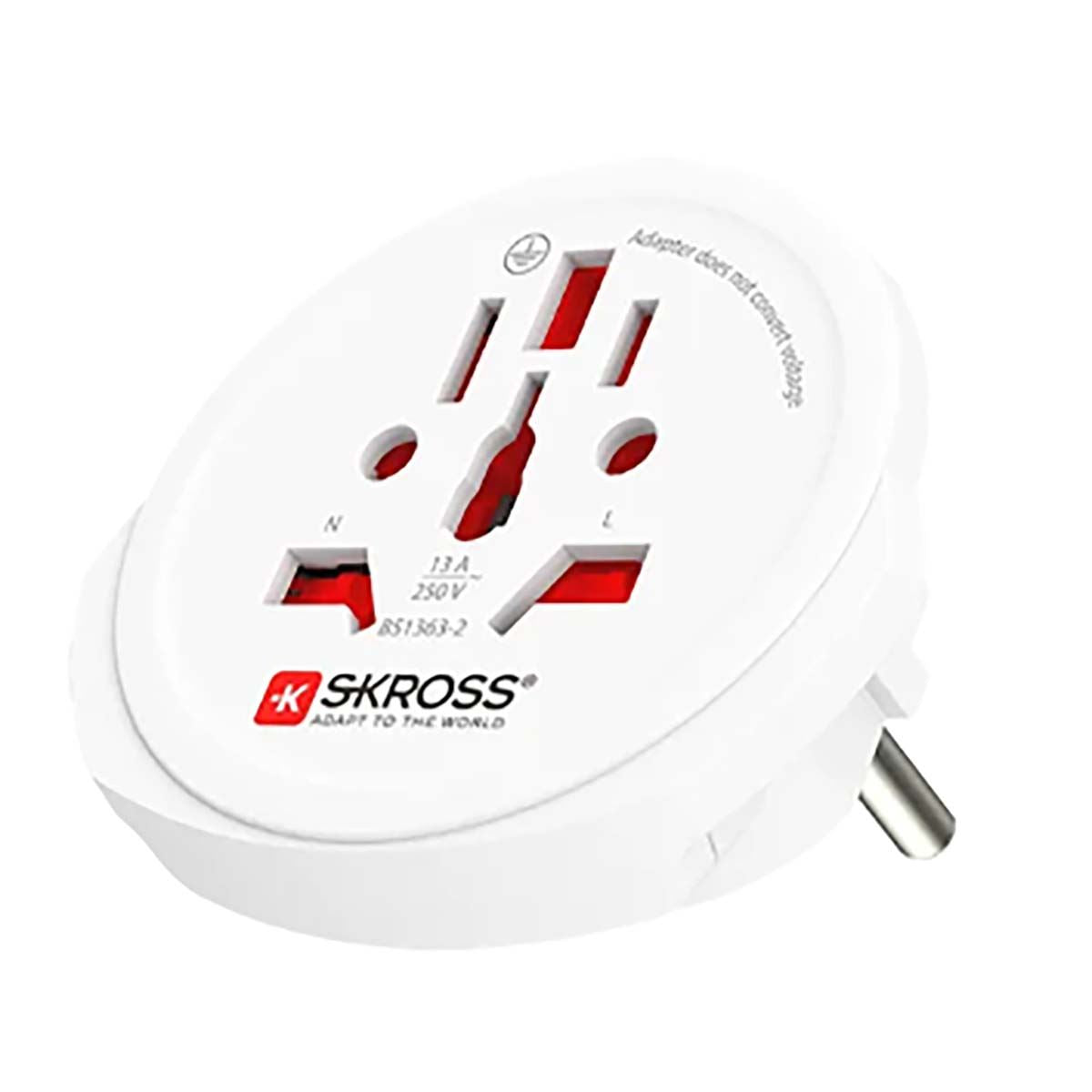 Skross Travel adapter World to Europe for 2- and 3-pole devices from more than 220 destinations