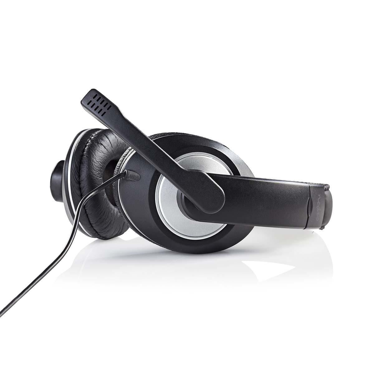 Nedis PC Headset | Over-Ear | Stereo | 2x 3.5 mm | Fold-Away Microphone | Black