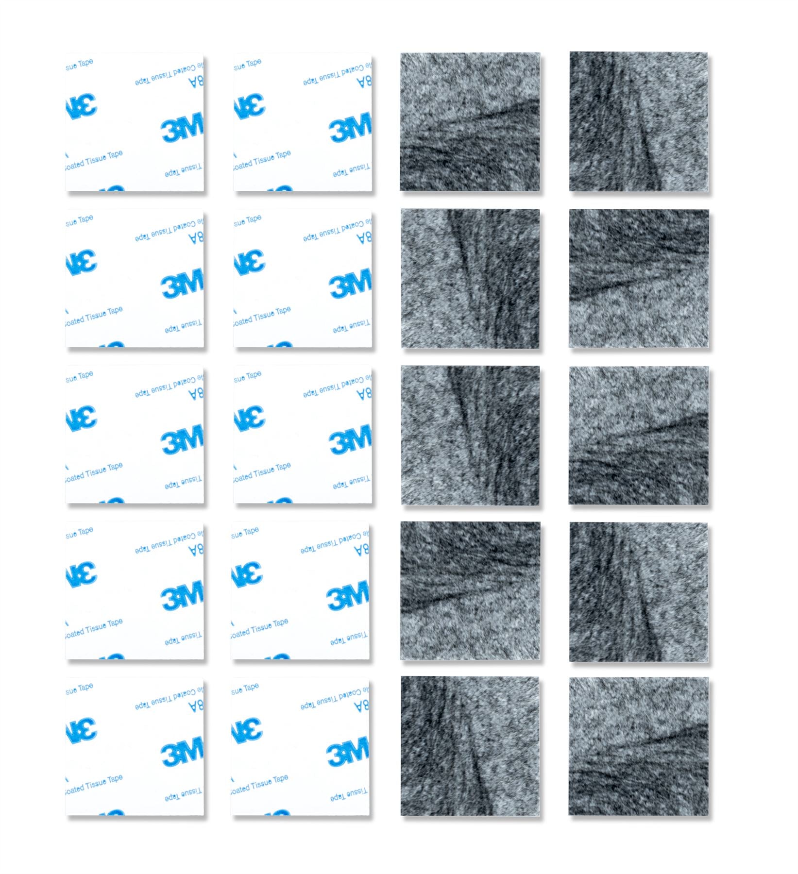 39mm 20 Pack Square Felt Pads Self Adhesive Black Sticky Furniture Floor Chair Legs Protectors