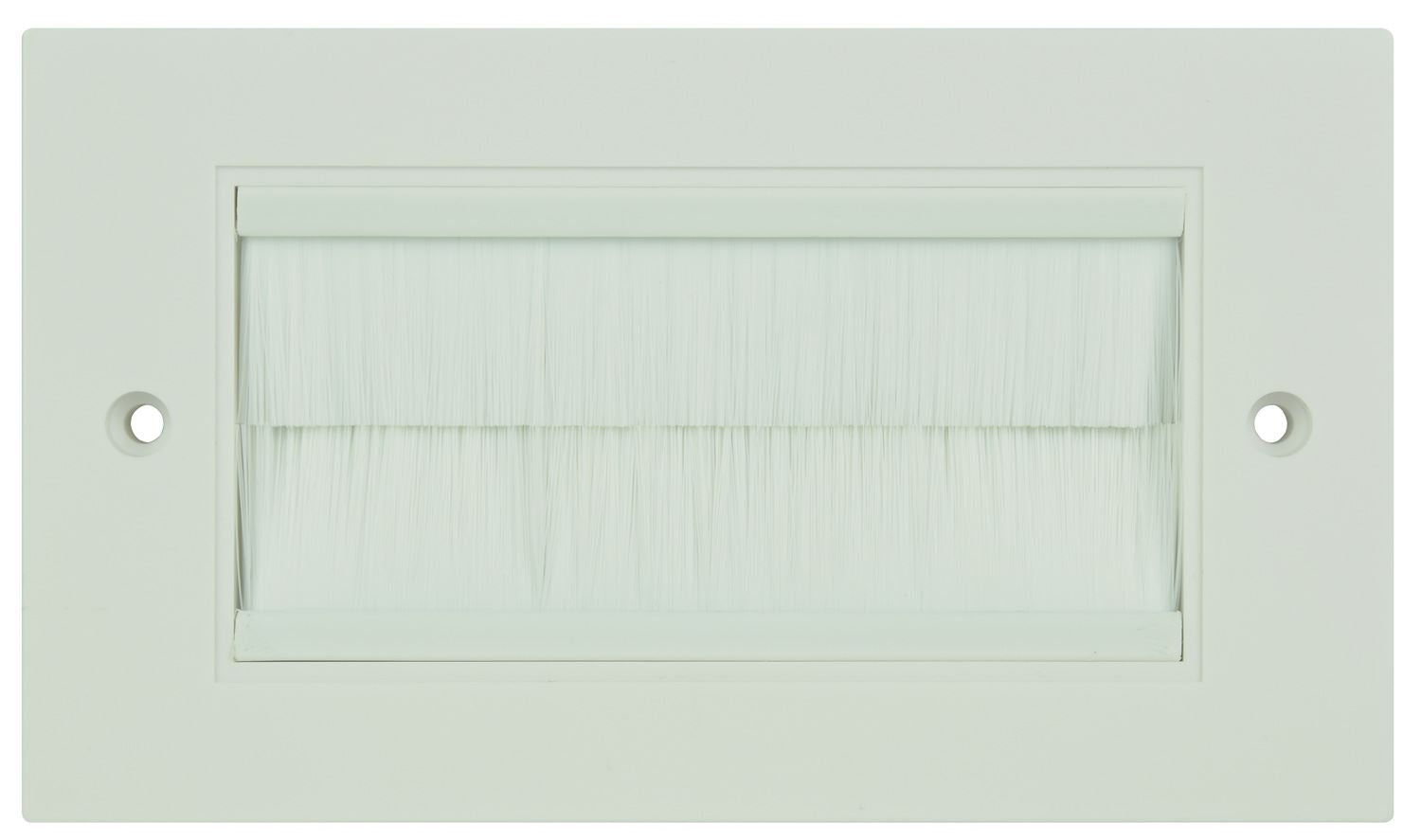 Av:link 2 Gang Keystone Wall Plate Module Outlet Faceplate Cable Entry White Brushes