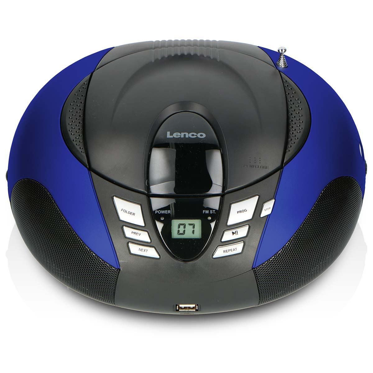Lenco Portable FM Radio CD and USB player Blue