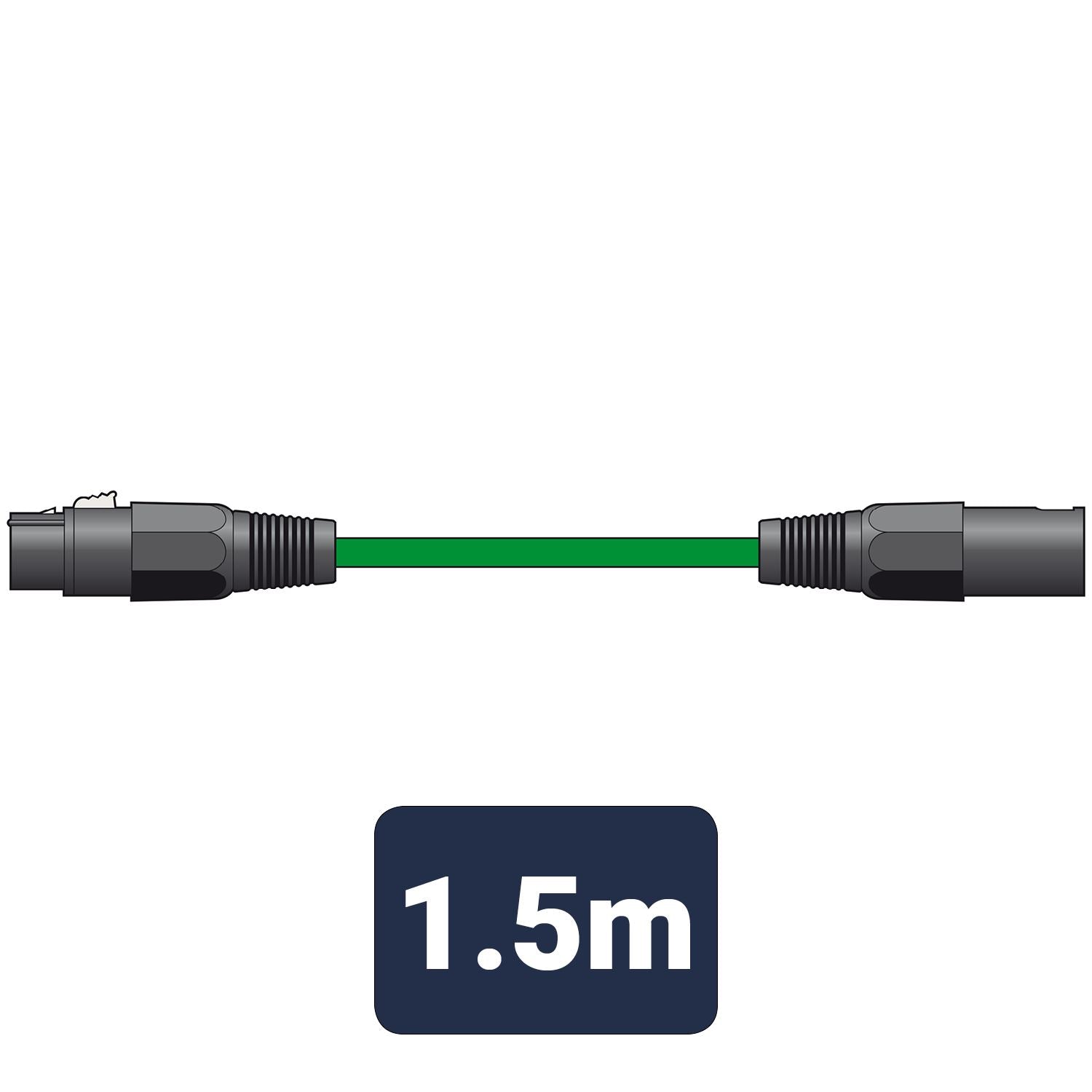Citronic 1.5m Classic Microphone Leads XLR Female - XLR Male - Green