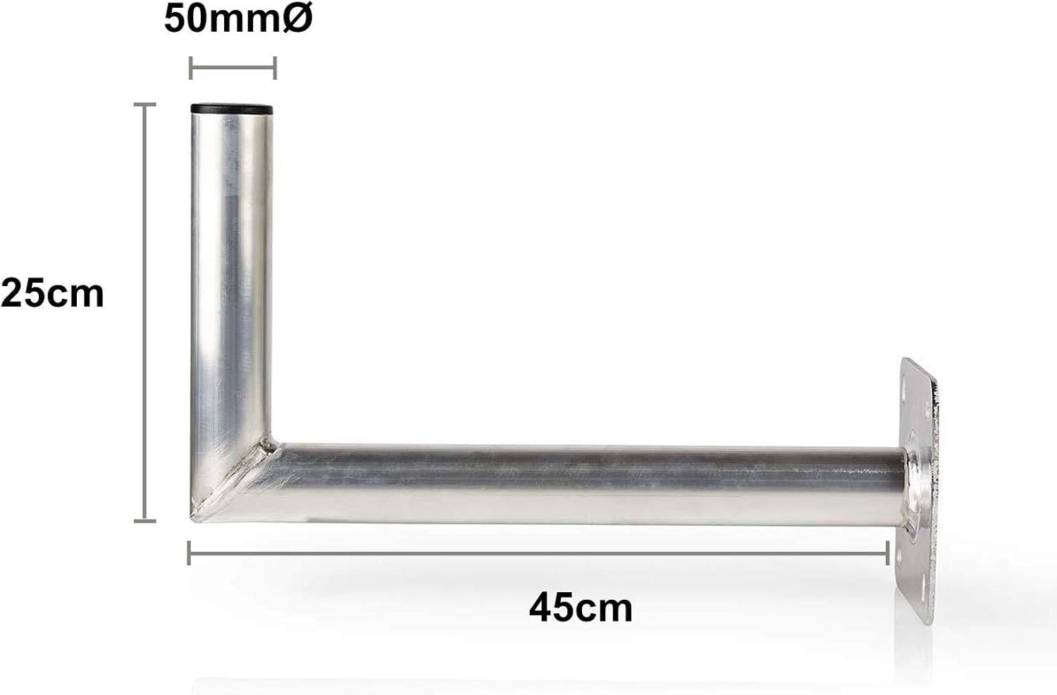 Nedis Aluminium Satellite Dish L Wall Mount Bracket 45cm / 5cm for 60 upto 1M dish