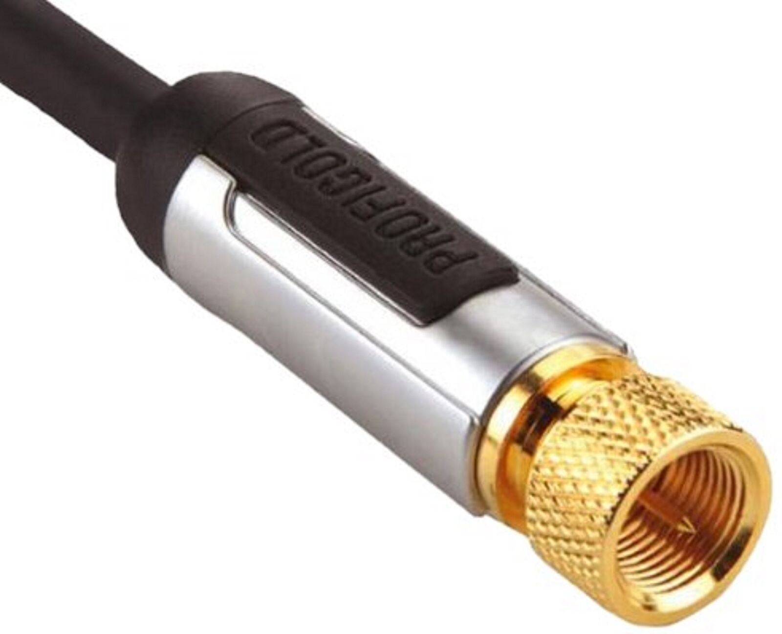 Profigold 5m F Type to F Type Connector Lead Cable Coaxial with F Connectors - Black
