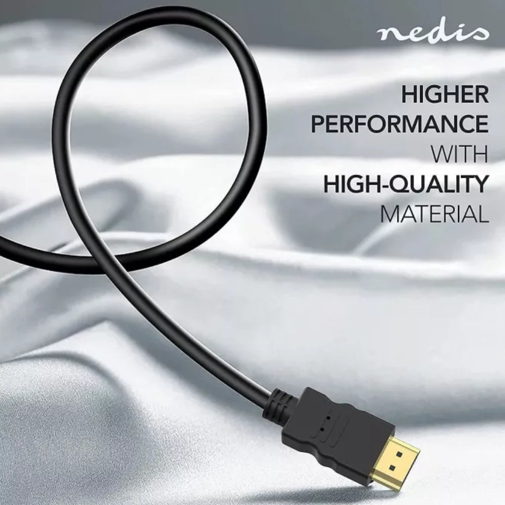 Nedis High Speed HDMI™ Cable with Ethernet | HDMI™ Connector | HDMI™ Connector | 4K@60Hz | ARC | 18 Gbps | 15.0 m | Round | PVC | Black | Label