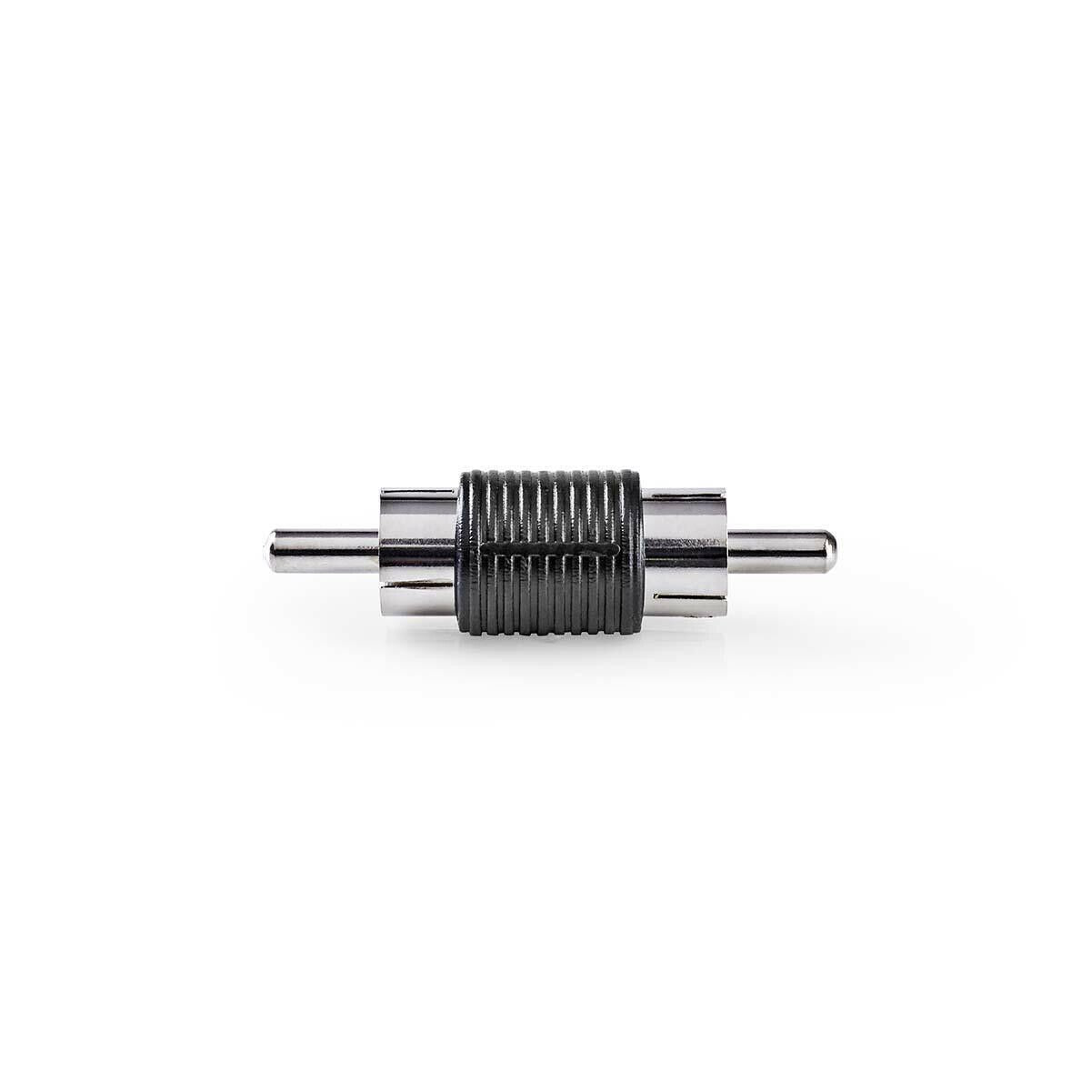 Audio Adapter Plug 1x RCA Male Plug to 1x RCA Female Socket - Black