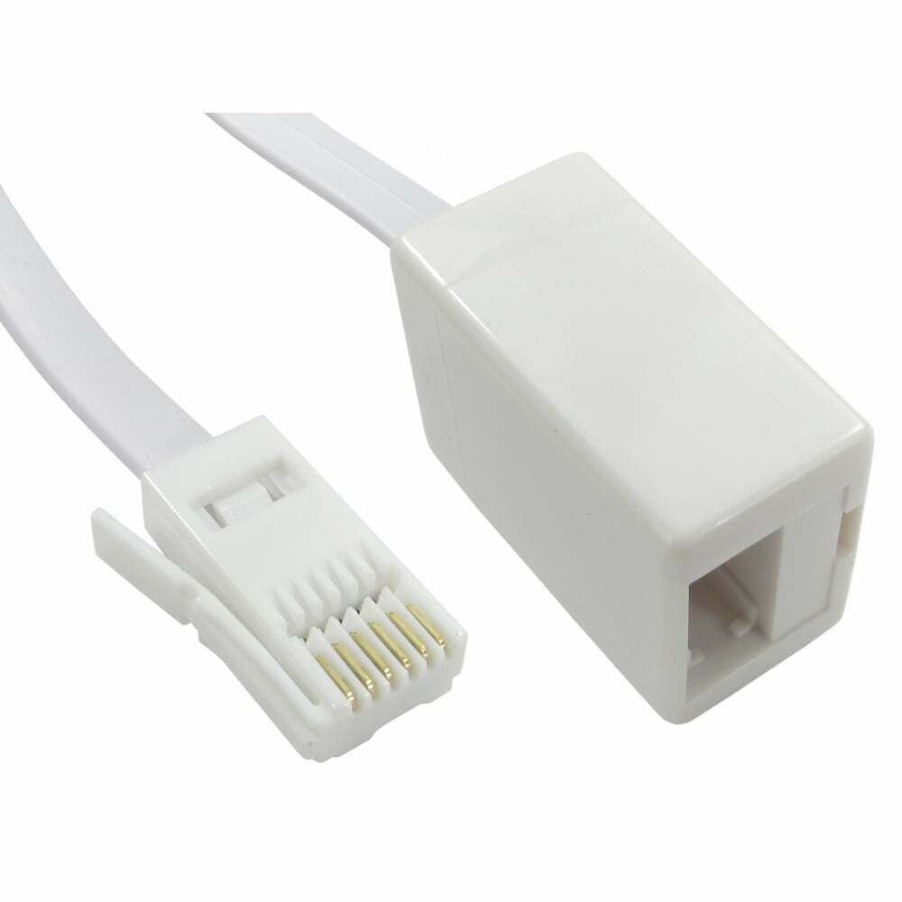 5m BT Type Telephone Extension Cable Lead - White