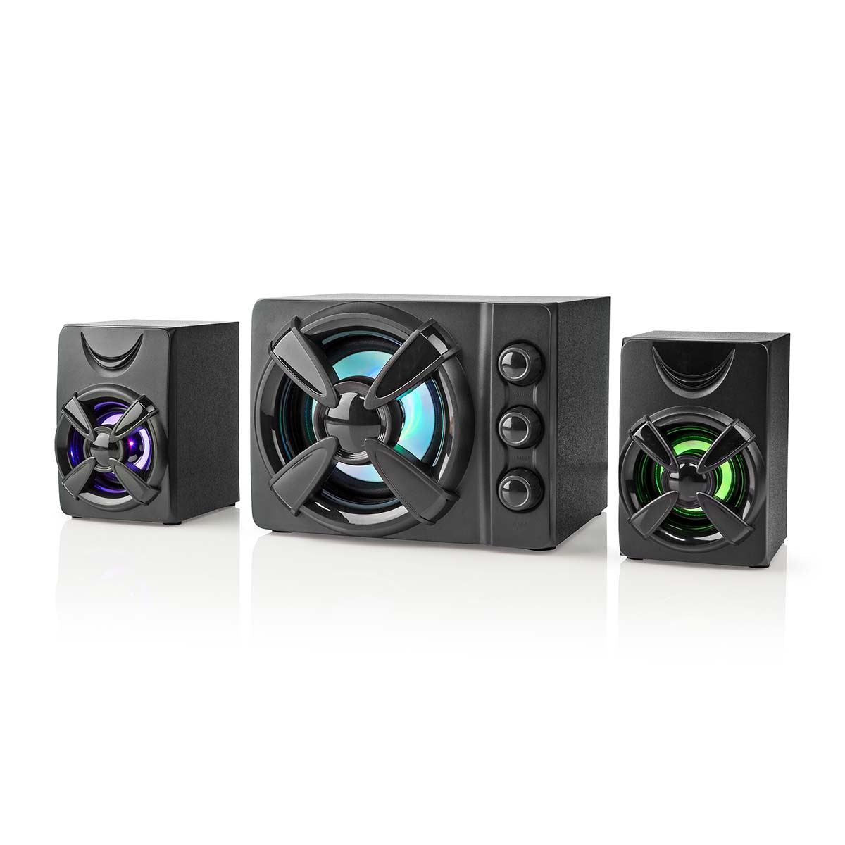 Nedis Gaming Speaker | Speaker channels: 2.1 | USB Powered | 3.5 mm Male | 33 W | LED | Volume control