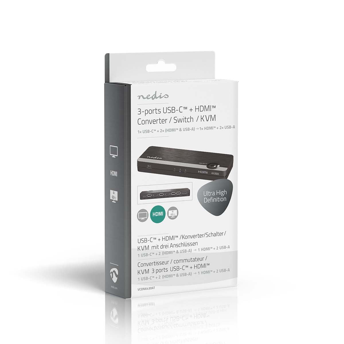 Nedis HDMI™ Converter | USB-C™ Female / 2x HDMI™ Input / 4x USB A Female | 1x HDMI™ Output | 1-way | 4K@60Hz | 18 Gbps | ABS | Anthracite