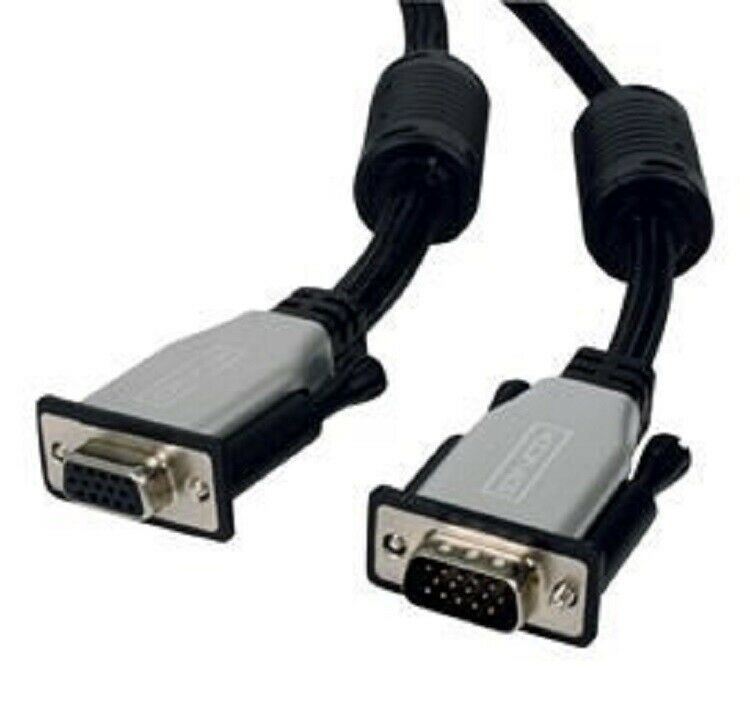 VGA Cable | VGA Male | VGA Female | Nickel Plated |1.80 m | Round | ABS & Metal | Black