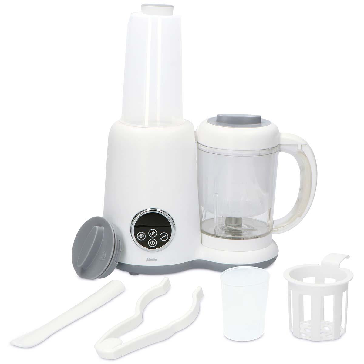 Alecto 5-in-1 Baby Food Maker, One Step Baby Food Processor Blender Grinder Puree Maker, Blend, Warm, Sterilize, Steam Cook, BPA-Free