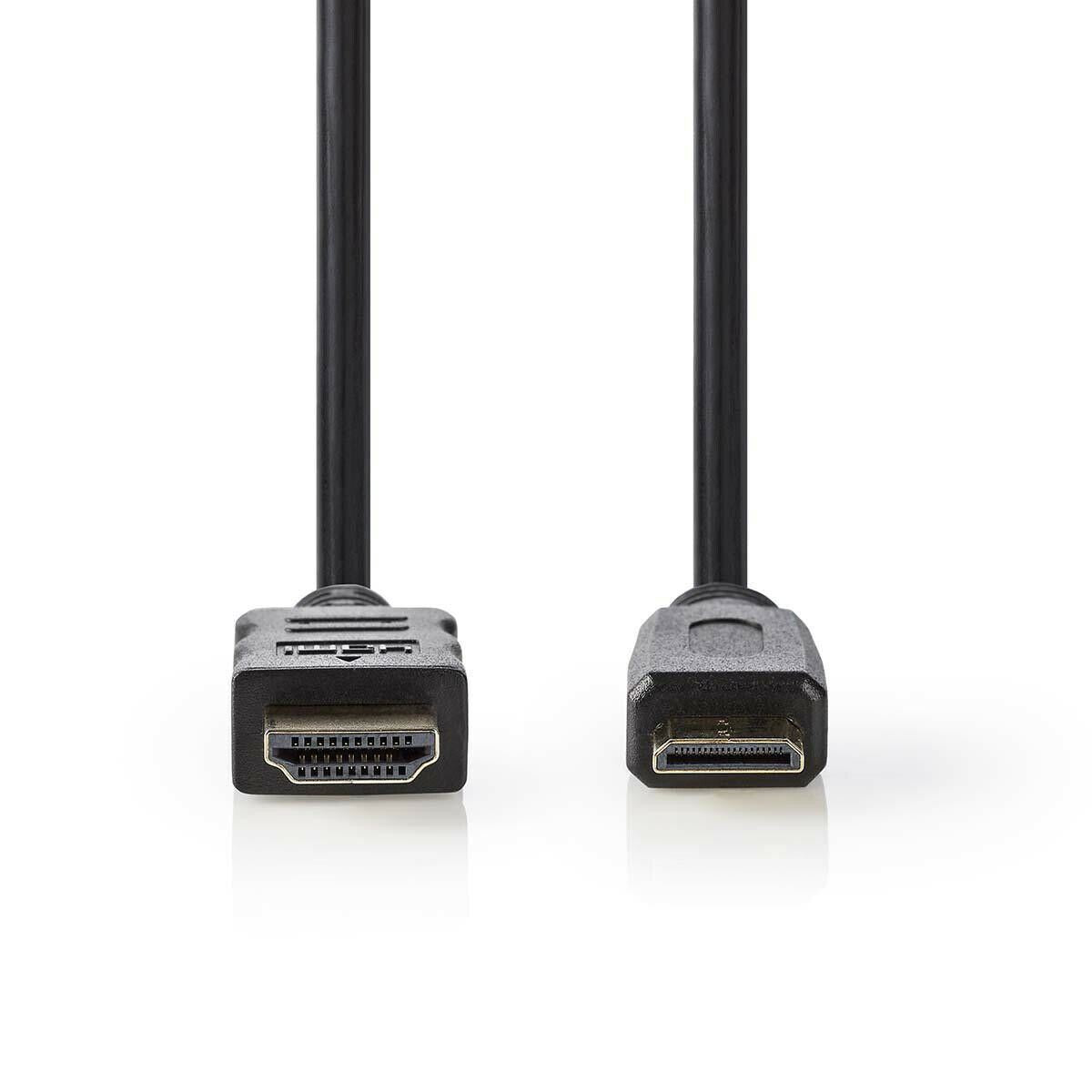 Nedis High Speed HDMI™ Cable with Ethernet | HDMI™ Connector | HDMI™ Mini Connector | 4K@30Hz | 10.2 Gbps | 3.00 m | Round | PVC | Black