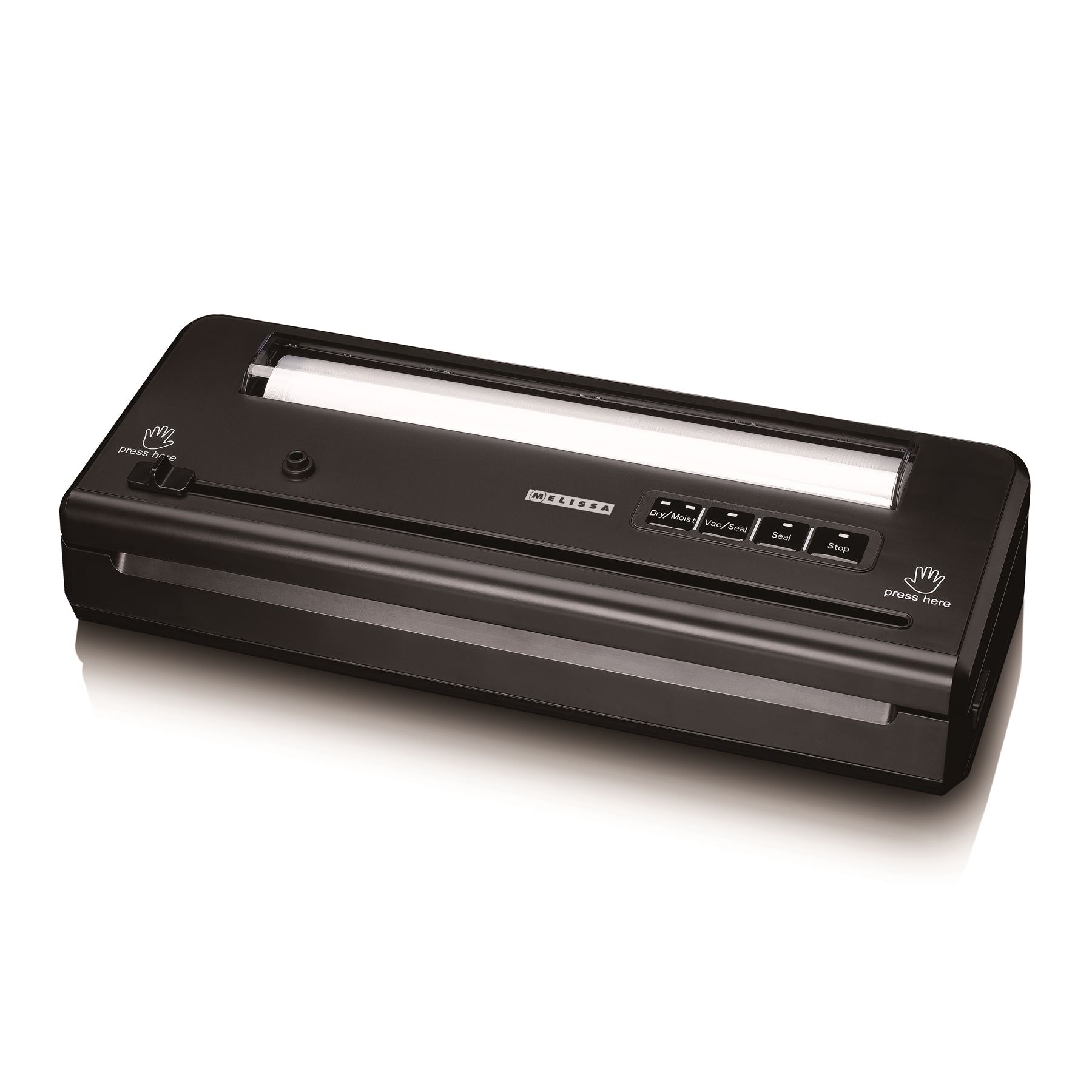MELISSA Vacuum Sealer Machine, 28cm Seal Food Sealer, with Roll holder and 1 Roll Included for Vac/Seal/Rice/Wet/Dry Mode, Built-in Cutter and Visible LED Indicator