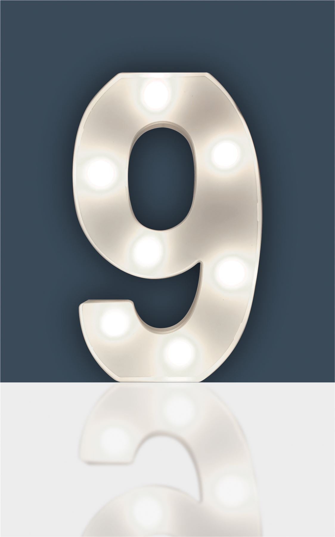 "9" Light Up 3D LED 22cm Numbers Party Birthday Wedding Battery Operated