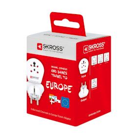 Skross Travel Adapter | India / Israel / Denmark to Europe