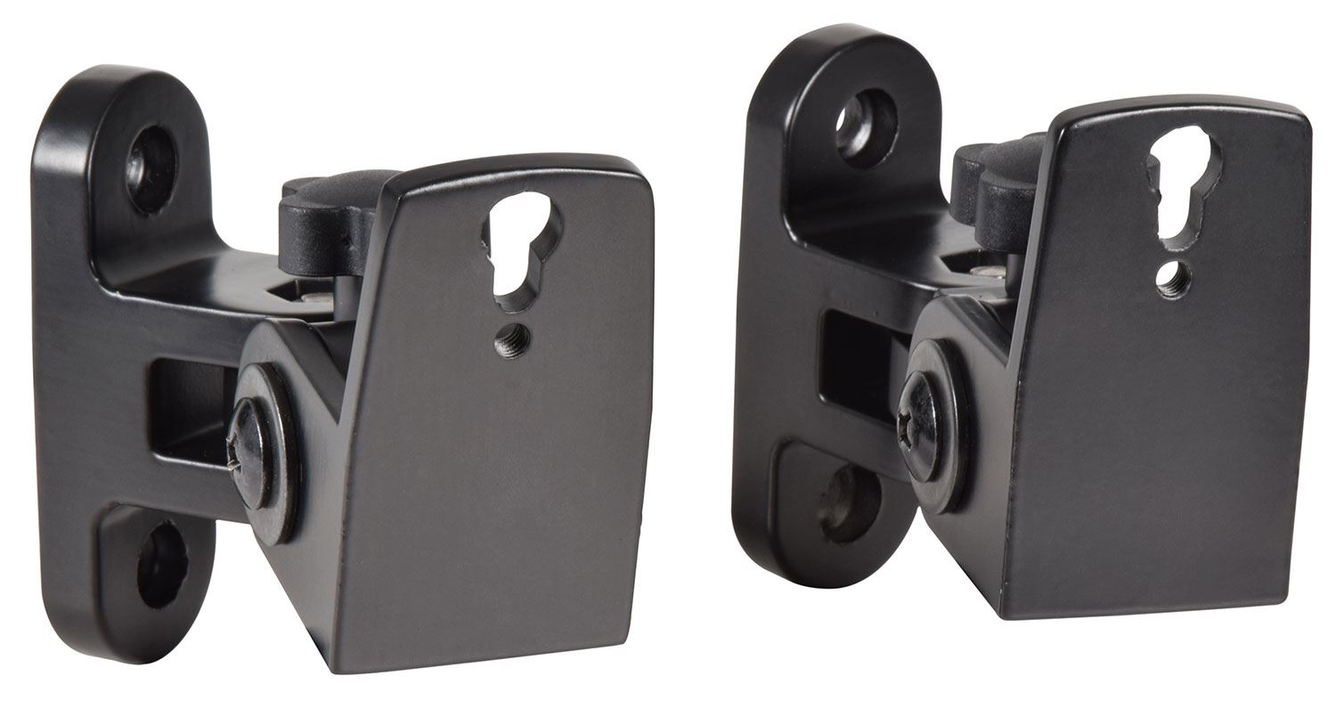 Av:link Heavy Duty Universal Adjustable Speaker Wall Brackets Pair - Black