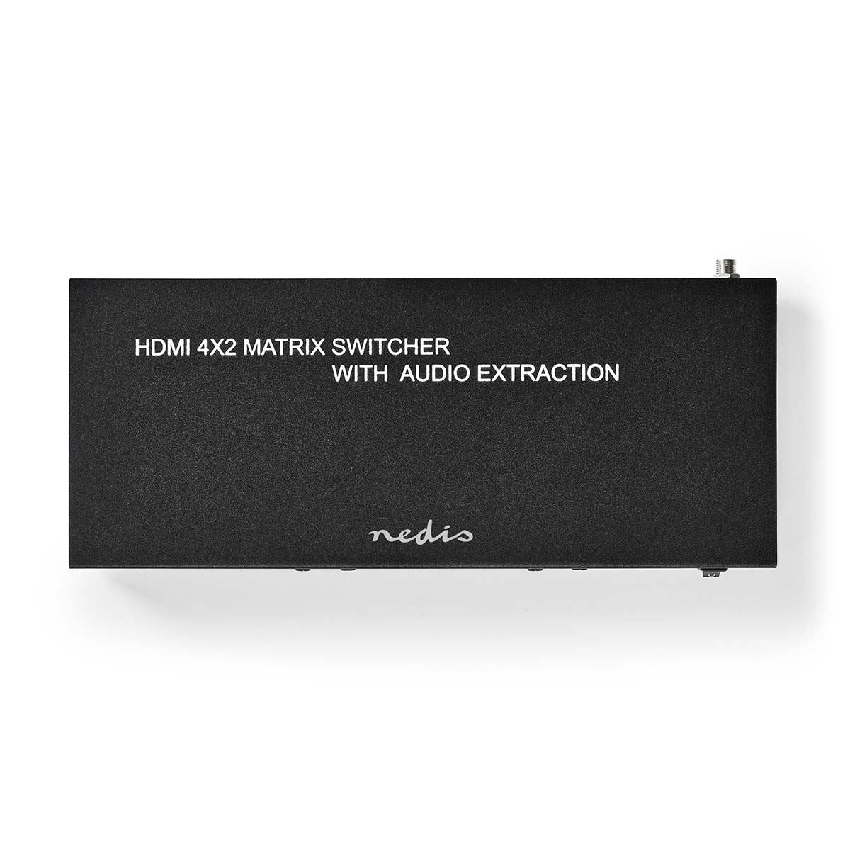 Nedis HDMI™ Matrix Switch | 4 x 2 port(s) | 4x HDMI™ Input | 2x 3.5 mm / 2x HDMI™ Output / 2x TosLink | 4K@60Hz | 18 Gbps | Remote controlled | Metal | Anthracite