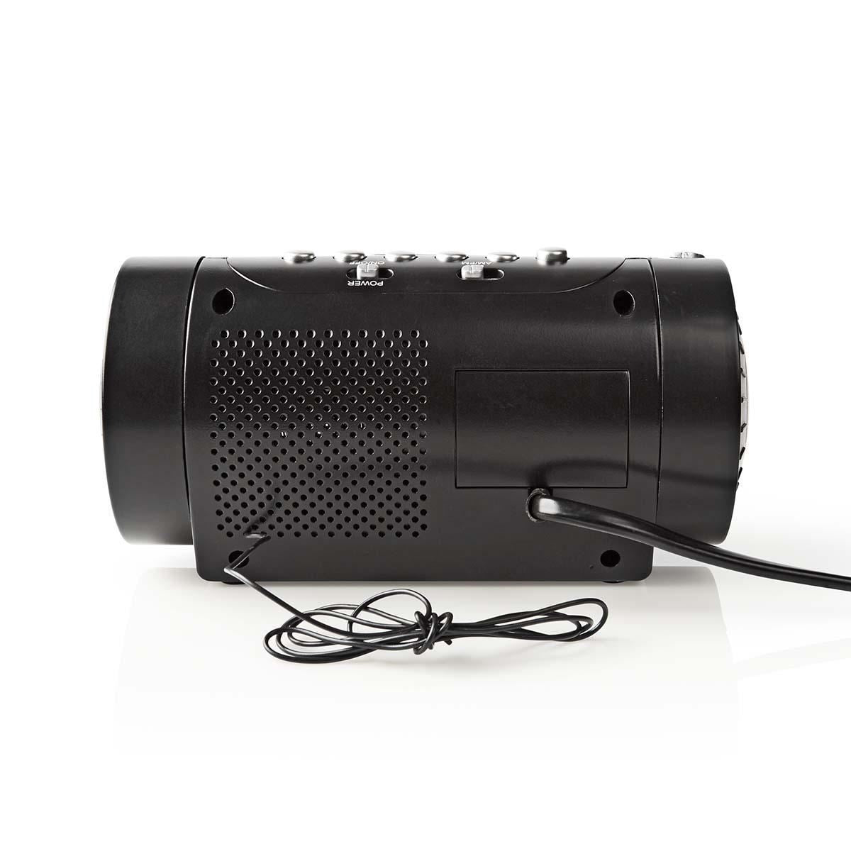 Nedis Digital Alarm Clock Radio | LED | Time projection | AM / FM | Snooze function | Sleep timer | Number of alarms: 2 | Black