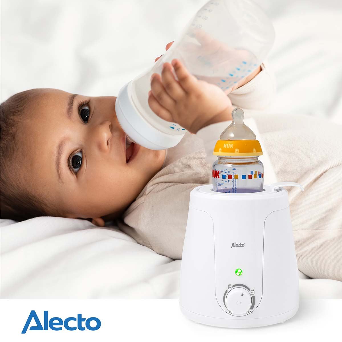Alecto ECO Bottle Safe Warmer with Temperature Adjustment - White